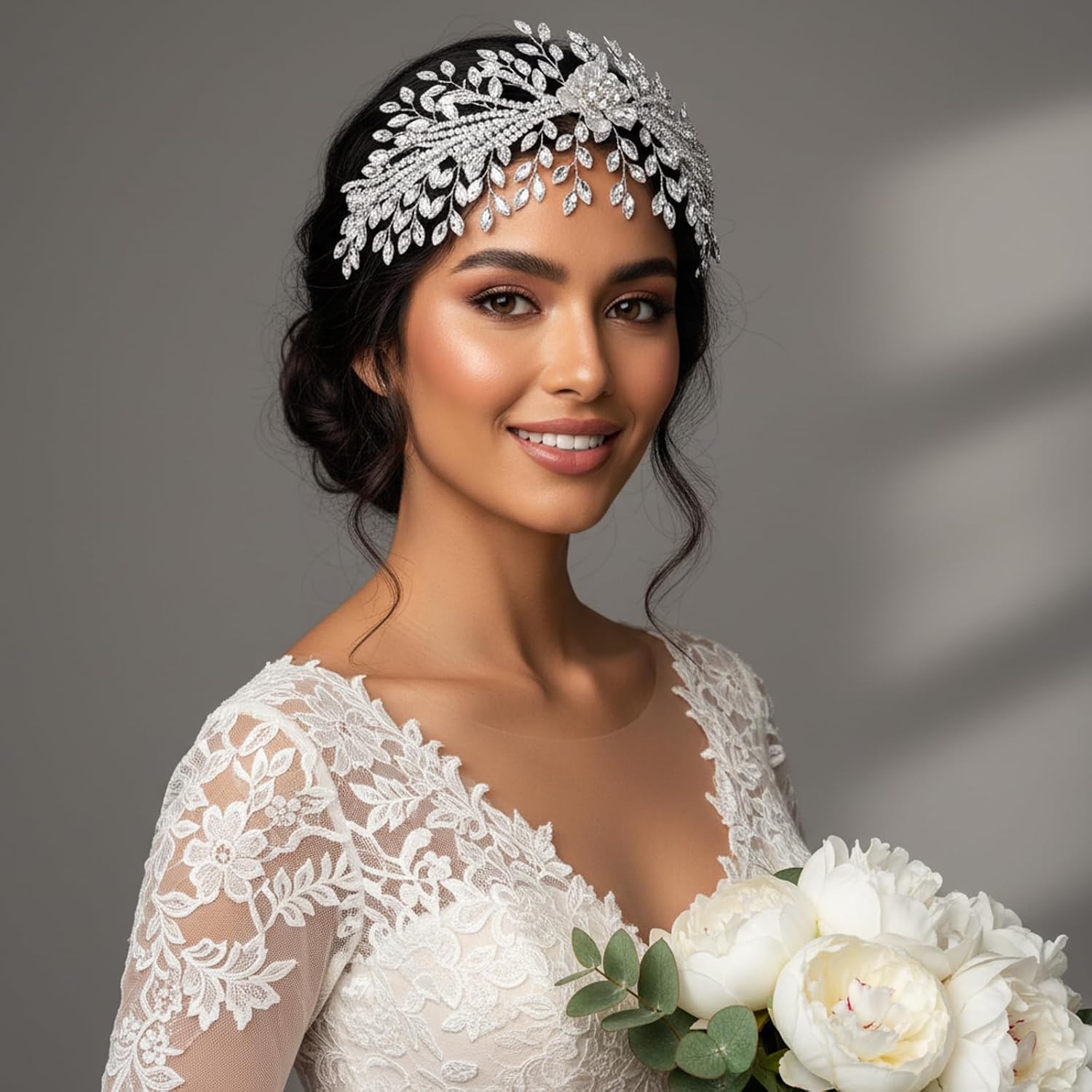 Bridal Headband Rhinestone Crystal Wedding Headpiece for Bride