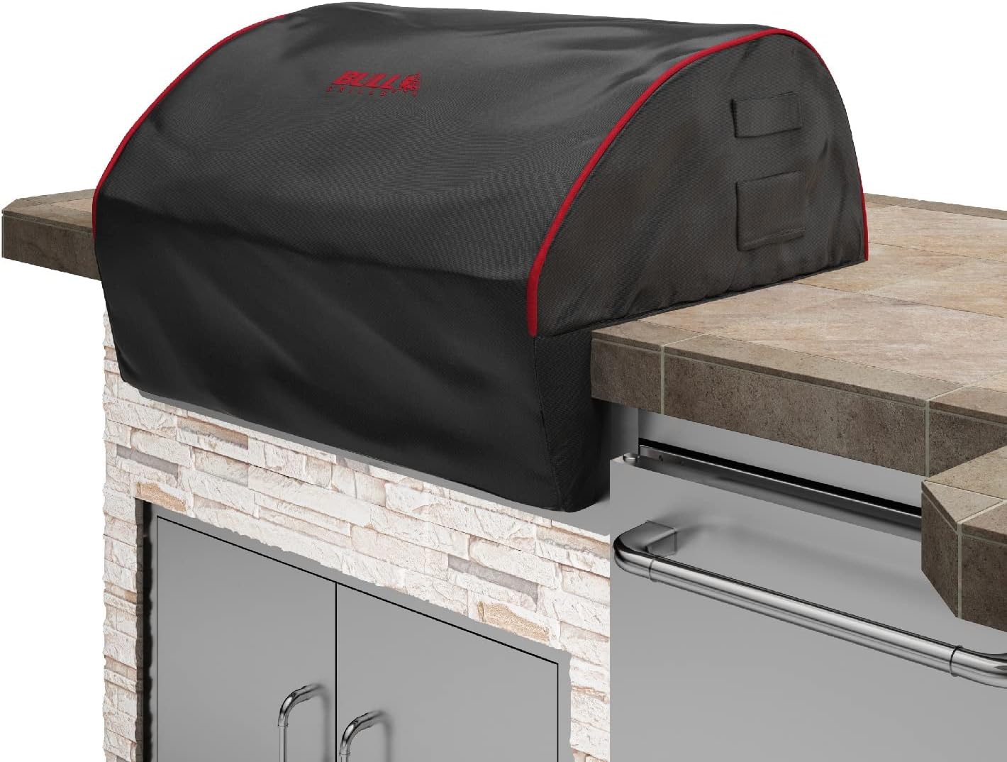 Bull Outdoor Products 72017 46" Diablo Grill Head Cover, Black W/Red Piping