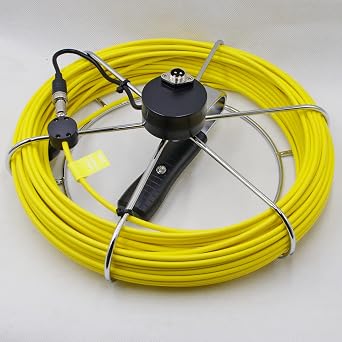 Sanyipace Pushrod Coil Cable for Pipe Camera, 66FT/20M, Sewer Camera Accessories, Hard Waterproof Drain Camera Cable, ONLY for Model: 9300D