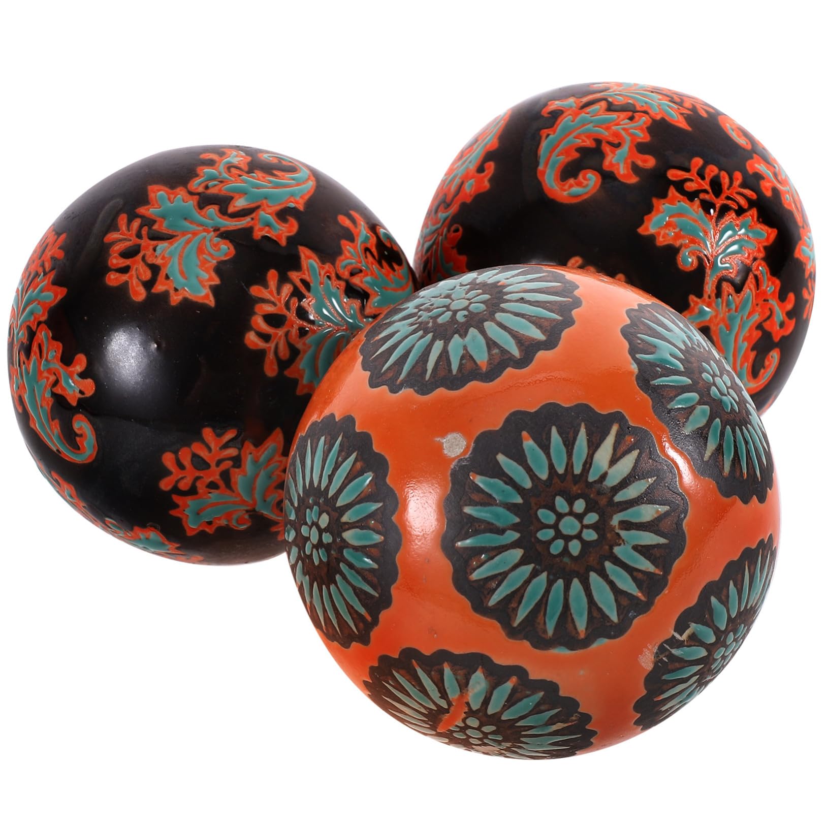 Boules en Céramique Flottantes Décoratives Motif Vintage pour Bassin