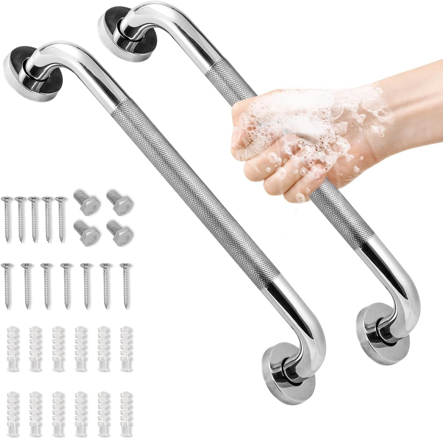 2 Pack 16 Inch Grab Bars for Showers Bathroom,Safety Shower