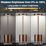 Rechargeable Cordless Table Lamp Set - 2 Pcs Portable Touch Lamps, 3 Color Stepless Dimming Bedside Lamp, Outdoor LED Lamp for Bar, Patio, Camping