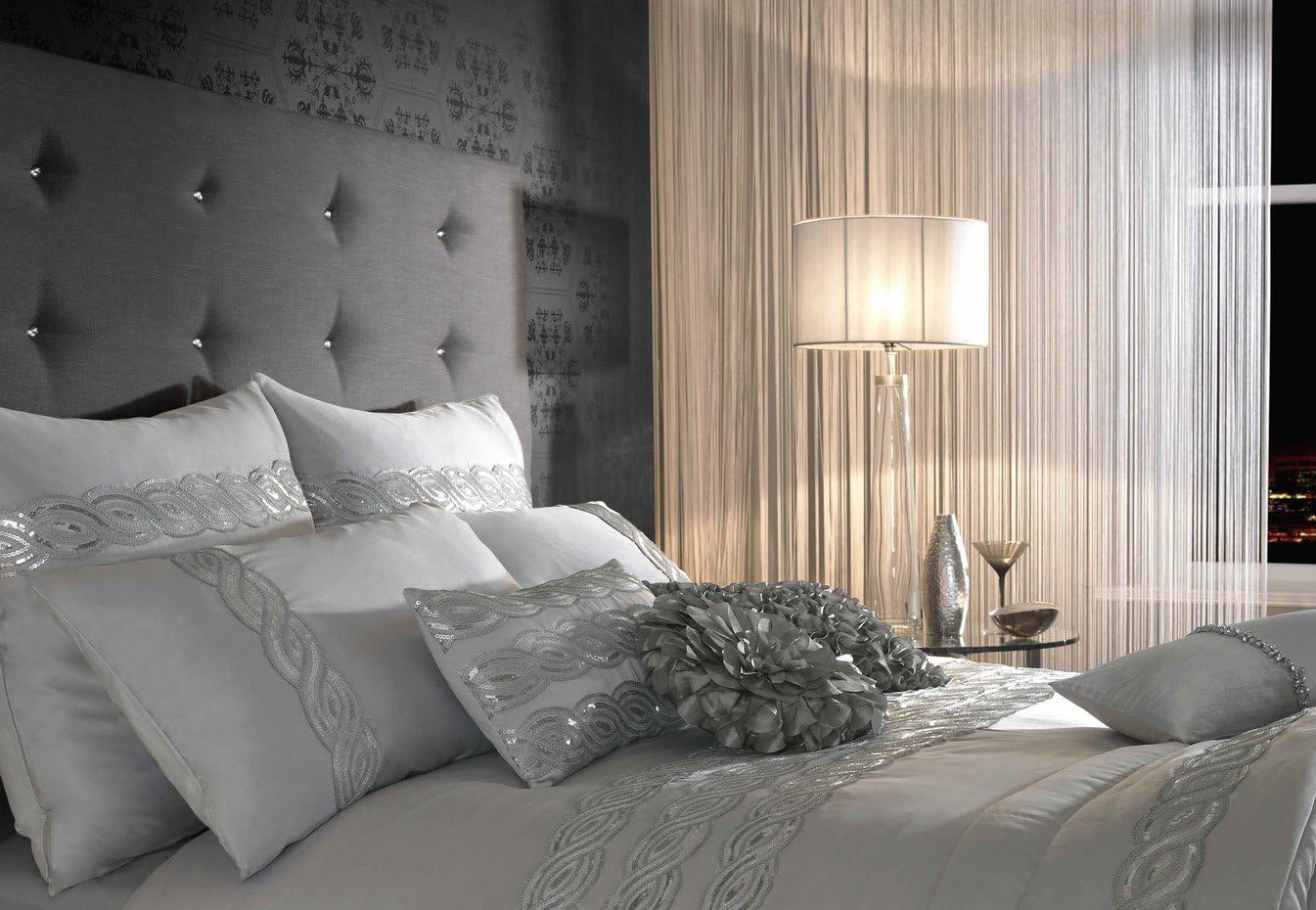 Kylie Minogue At Home Sequin Wave Housewife Pillow Case, Silver Amazon.co.uk Home & Kitchen