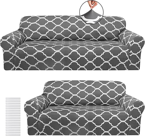 Peryiter Juego de 2 fundas de sofá para sala de estar, protector de muebles, sofá y sofás, funda de sofá biplaza y silla, protector de muebles,