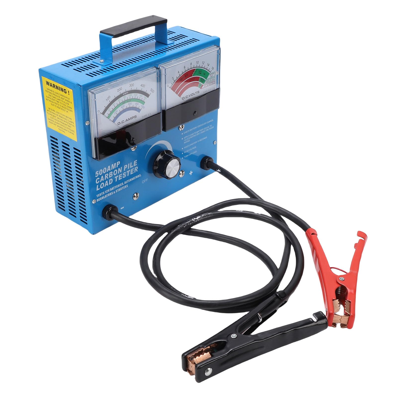 Probador de carga de batería HaloVerde 500A 1000 CCA, probador de alternador de carga automotriz para baterías de 0-15 V, para automóviles, carros y motocicletas