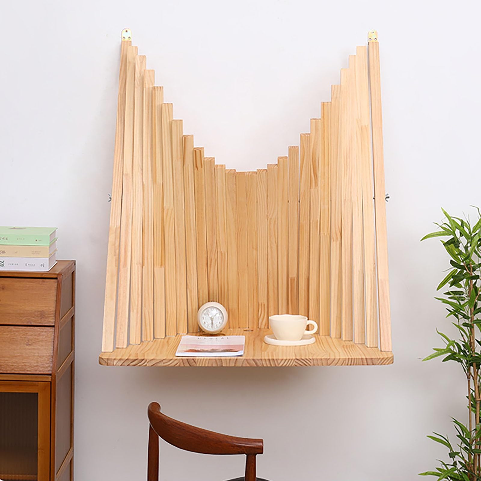 Kaverno Folding Wall Drop Leaf Table, Wood Wall Mounted Table, Foldable Bar Table, Laundry Folding Table, Wall Mounted Folding Table, Floating Folding