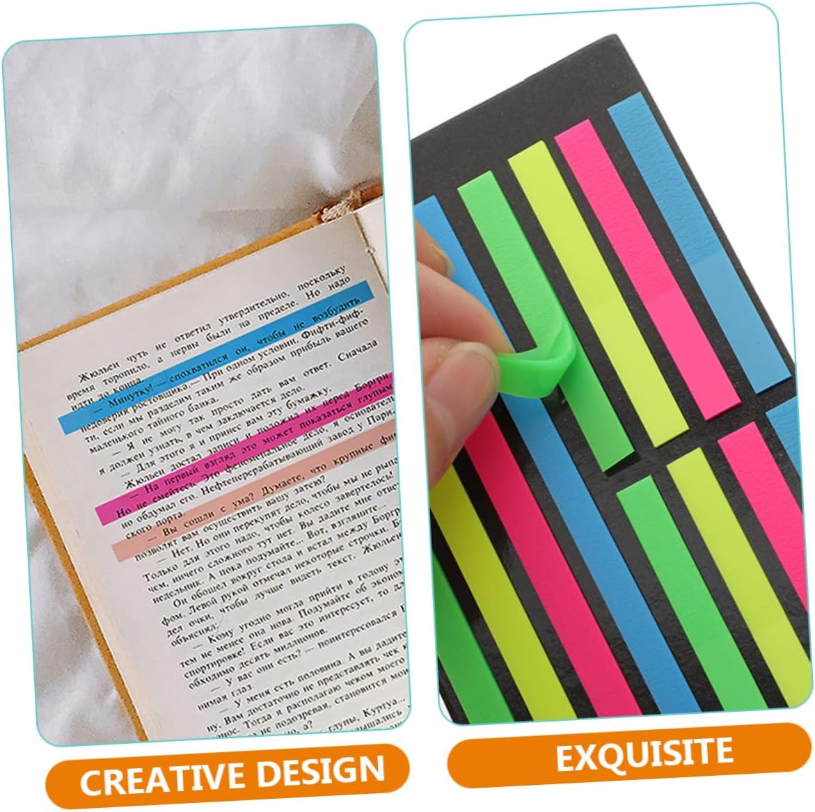 BESTOYARD 18 Pcs Fluorescent Index Stickers Sticky Memo Pad Tabs Reminder Stickers Self Stick Notepads Highlighter Strips Stickers Adhesive Book Strip Stick on Note The Pet Very Fine Student
