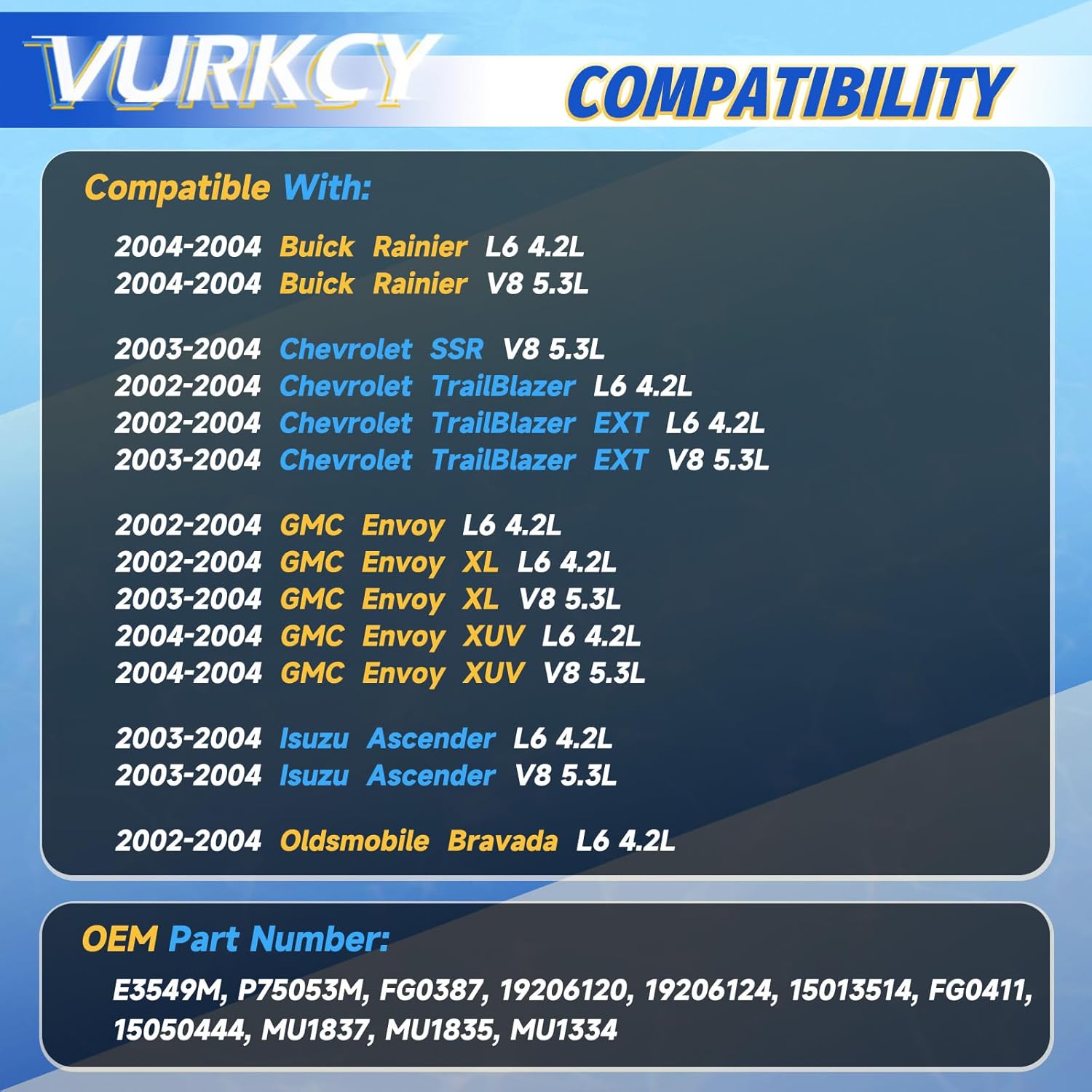 Electric Fuel Pump Module Assembly Compatible with 02-04 Chevy TrailBlazer/GMC Envoy/Oldsmobile Bravada, 03-04 Chevy SSR/Isuzu Ascender, 04 Buick Rainier, 4.2L 5.3L, Replace E3549M, P75053M