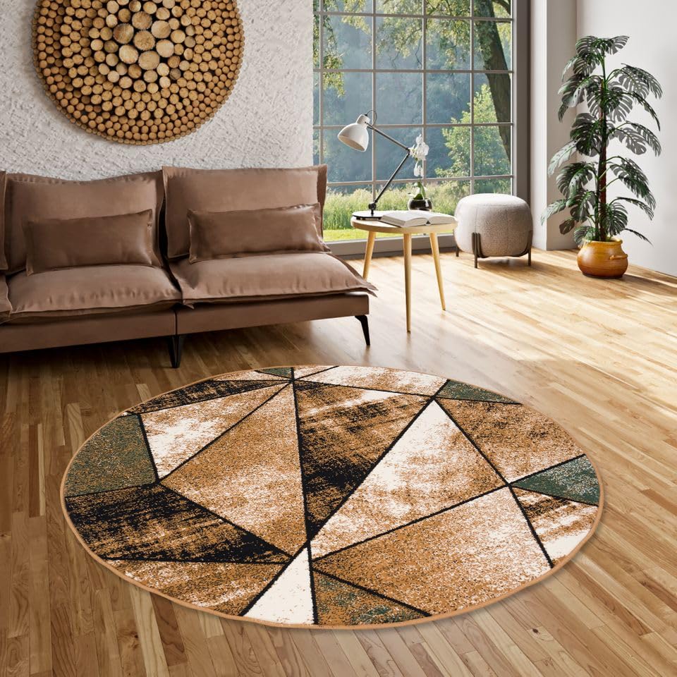 Pergamon Designer Teppich Modern Wohnzimmer Schlafzimmer Esszimmer Kurzflor Brilliant Beige Braun...