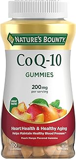Nature’s Bounty CoQ10 Gummies, Supports Heart Health, CoQ10 200mg, Peach Mango Flavor, 100 Coun
