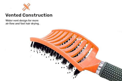 Miniatura 6 de Zabolight Cepillo de pelo de cerdas de jabalí con ventilación de alta calidad, cepillo de pelo desenredante de gran tamaño para cabello grueso y