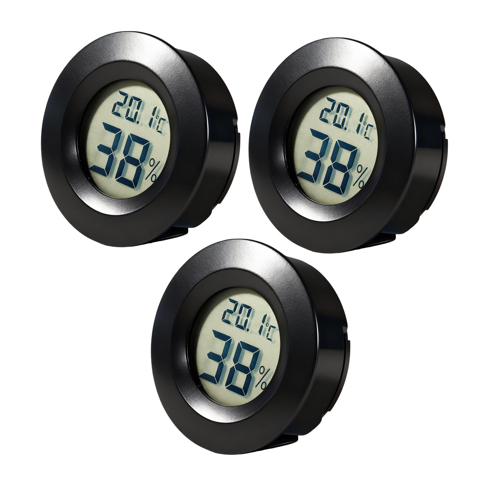 3 Pack Digital Hygrometer Thermometer, Indoor Humidity Meter Mini LCD Monitor, Reptile Thermometer for Home, Office, Greenhouse, Baby Room and Storage