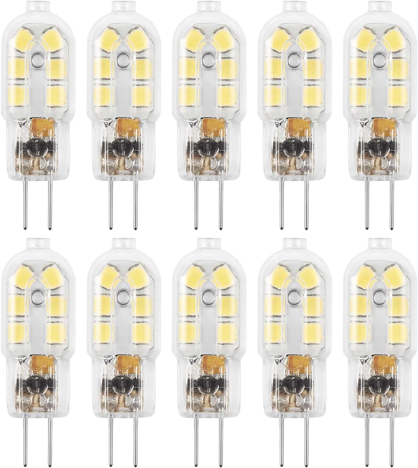 G4 LED Bulb, 12V Bi Pin 20W Halogen Bulb Replacement, NOT Dimmable, Daylight White 6000K, 10-Pack