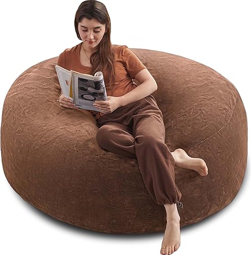 Miniatura 28 de Puf grande para adultos, puf con relleno, silla de espuma viscoelástica, funda de franela extraíble y lavable, puf gigante, adecuado para sala de