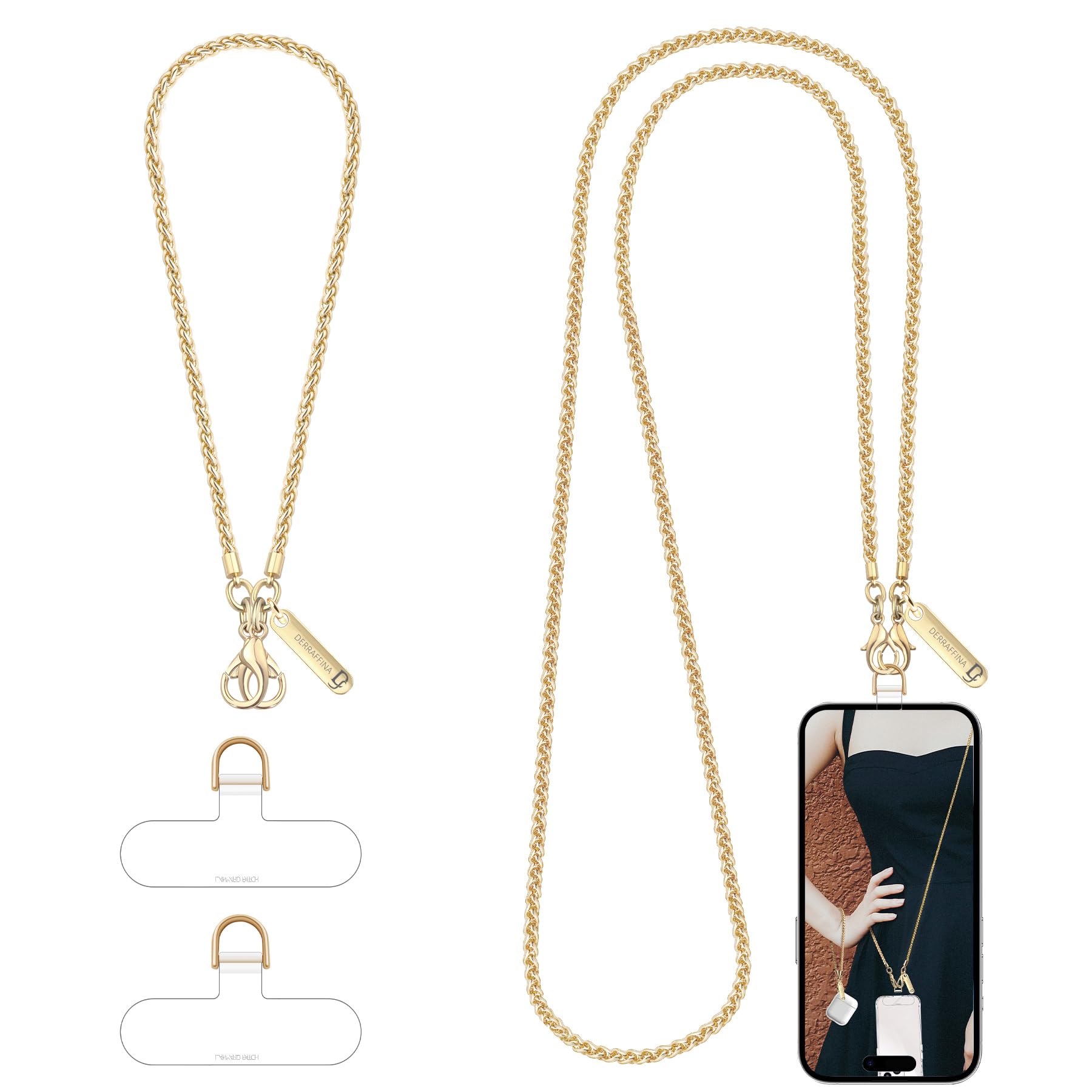 Amazon.com: Derraffina Metal Phone Chain, Crossbody