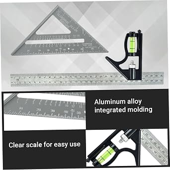 Carpenter Square, 7 Inch Square Tool with 12-Inch Angle Ruler, Precise Metal Carpenter Tools for Woodworking, Measurement