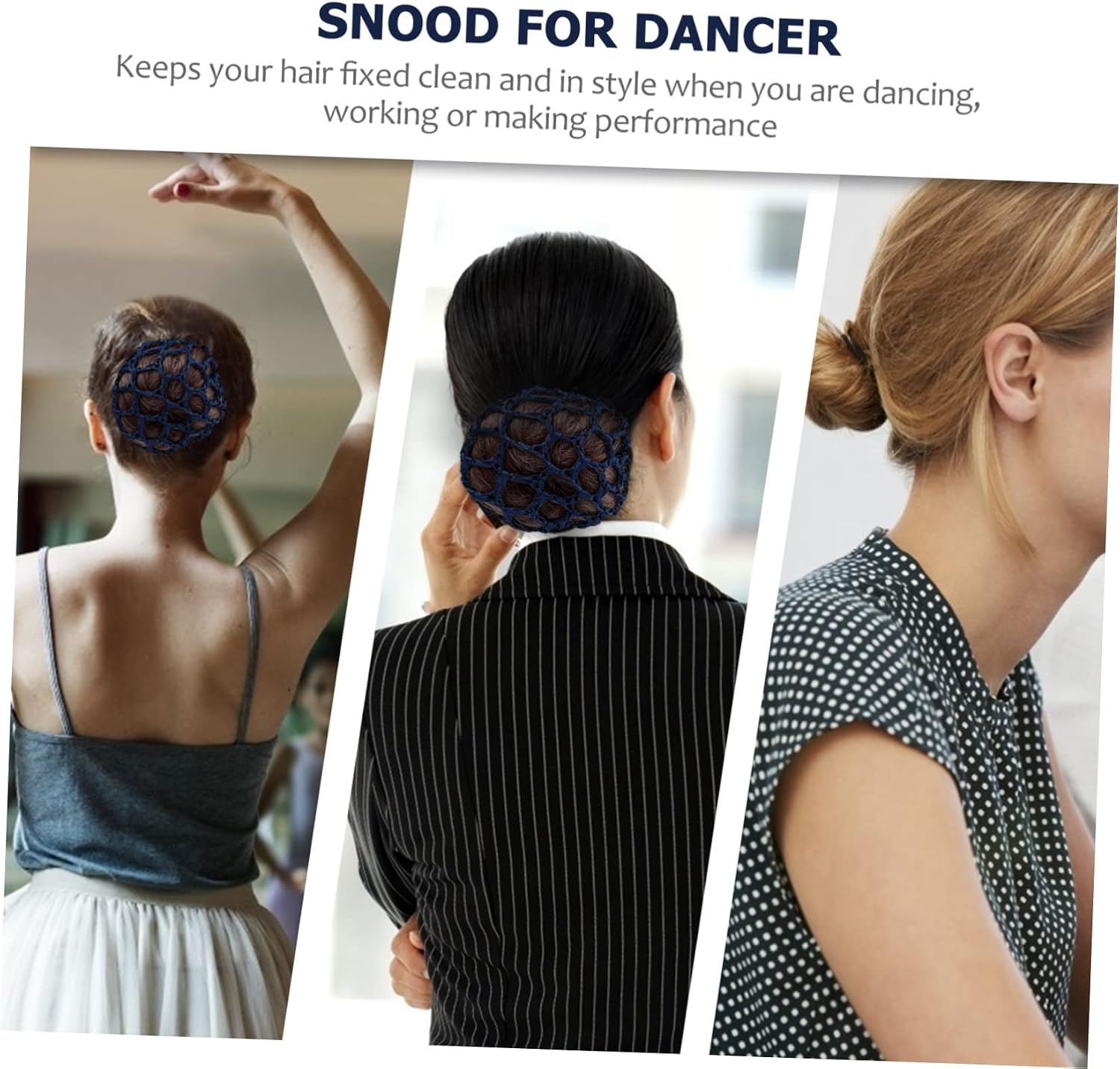 WOONEKY 8Pcs Elastic Hairnets for Ballet Dance Invisible Bun Covers for Dancers Performers Breathable Design Fits Hairstyles Essential Hair Accessories for Women