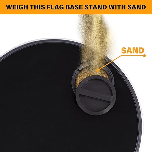 Miniatura 6 de XIFAN Soporte de base de bandera para asta de bandera de interior, base de pie con acabado dorado, compatible con mástil de bandera de 1.25