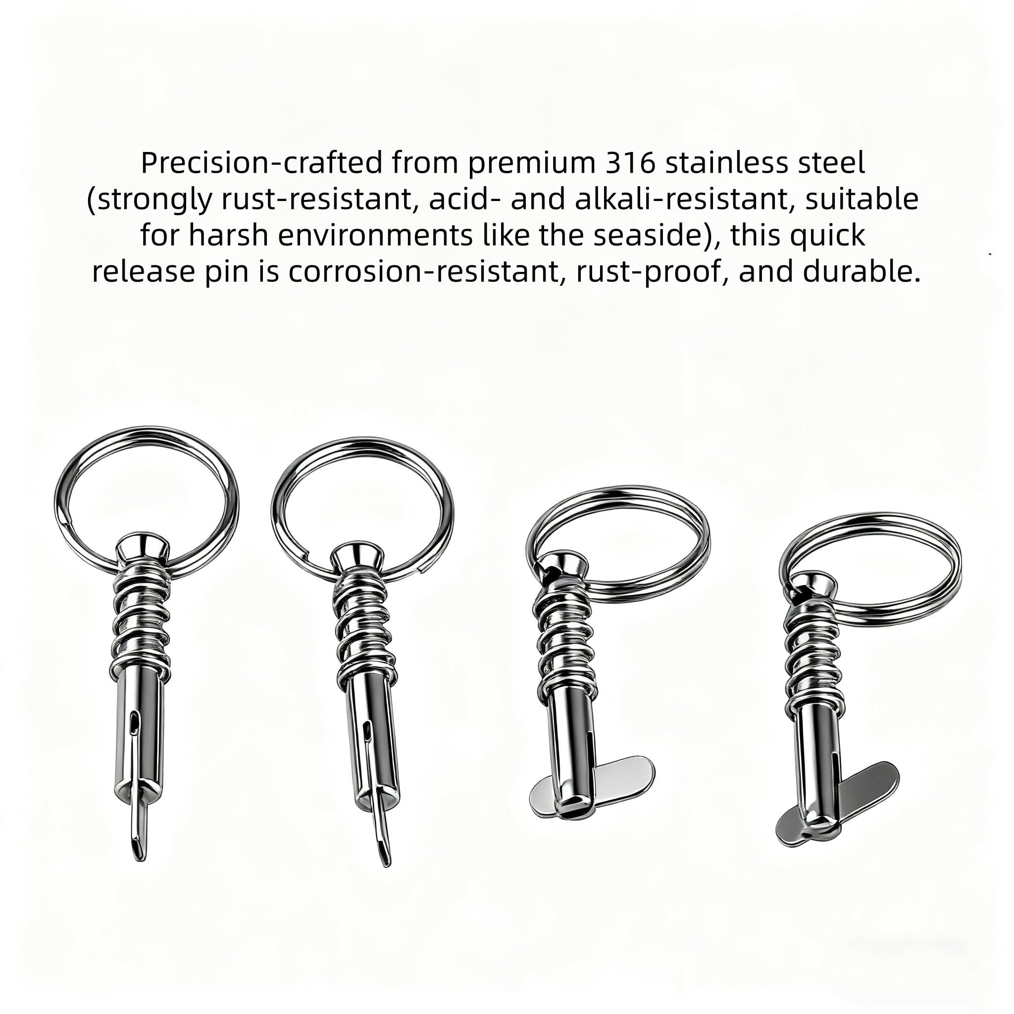 Perno a Sgancio Rapido, 4 Pezzi Perni a Molla Marina in Acciaio Inossidabile 316, Perni a Linguetta per Barche per Le Cerniere del Ponte Superiore della Nave Bimini Ferramenta 6,3 mm x 51 mm