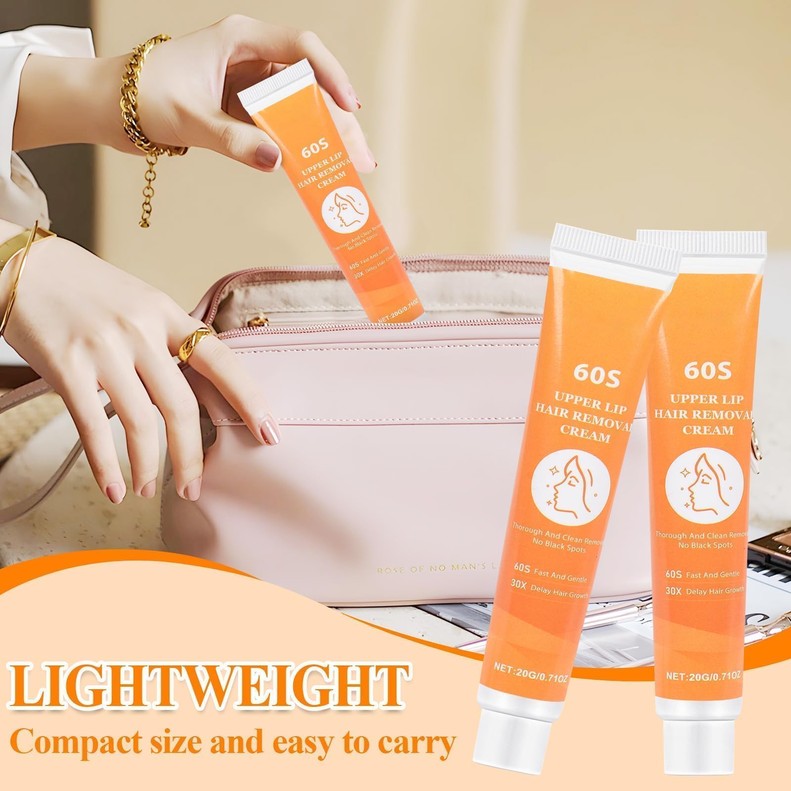 2 Stück Gesichtshaarentfernungscreme, Oberlippenhaarentfernung, Haarentfernungscreme, Wirksame Enthaarungscreme für Gesicht, Schmerzfreie, Hair Removal Cream For Women Man, Hydrating