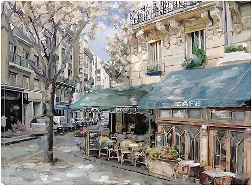 Fine Art Canvas Imágenes de sala de estar, decoración de pared de ciudad, pinturas grandes para sala de estar, arte francés, Bistro de París I, disponible en Yaxa Colombia