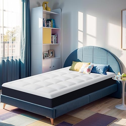 Sweetcrispy Cubrecolchón de espuma viscoelástica de gel de 3 pulgadas, tamaño matrimonial, funda de colchón refrescante para dolor de espalda, suave