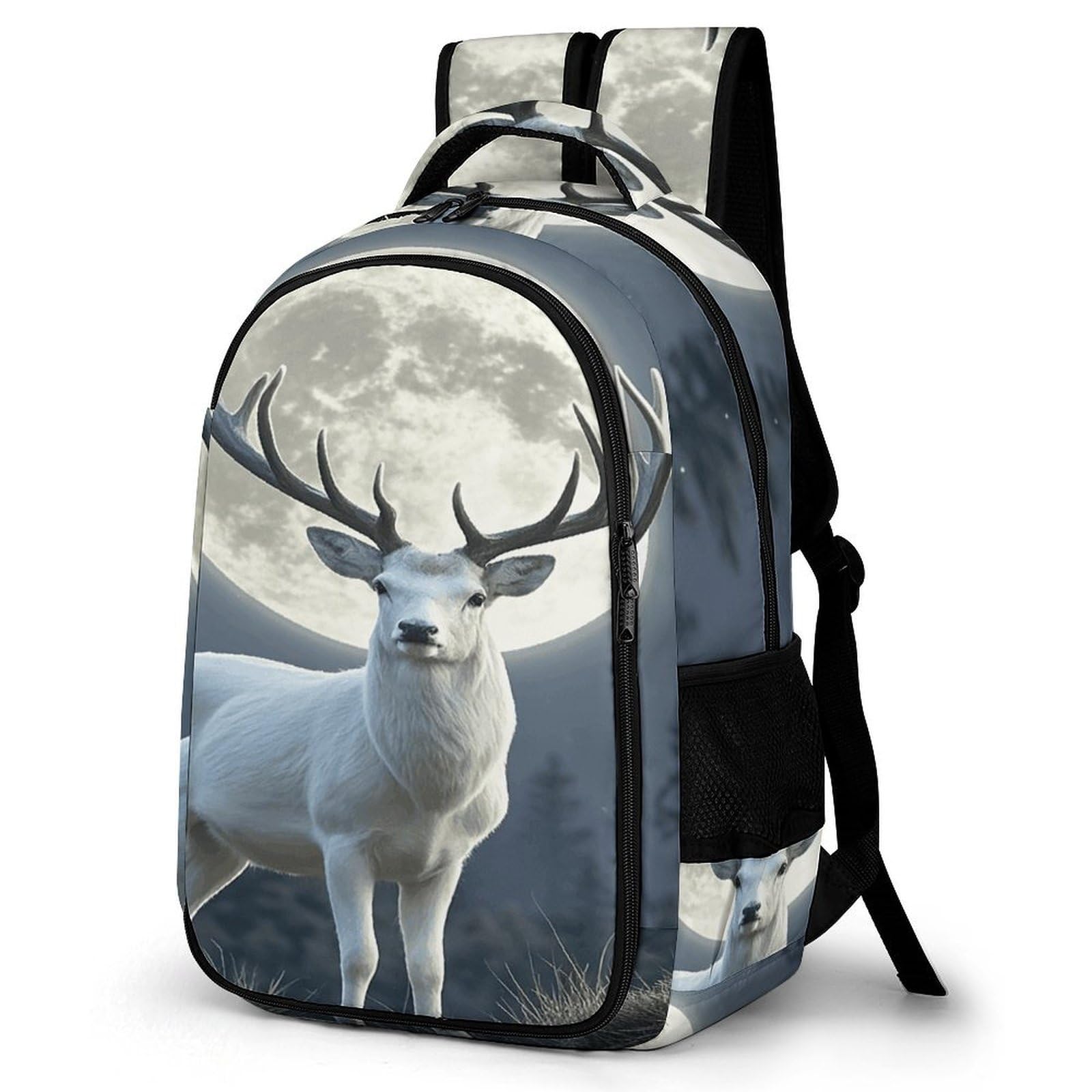 Mochila de viaje Moonlight Deer espaciosa para portátil y libros 8