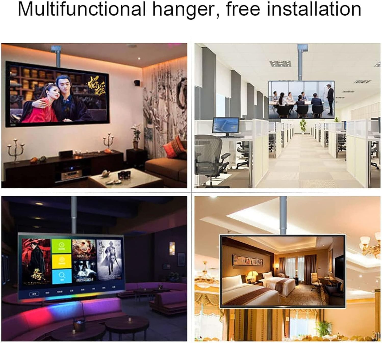 Adjustable Ceiling TV Stand, Motorised TV Stand, TV Lifting Device with Remote Control for Large Screen TVs 26-70 Inch(40cm)