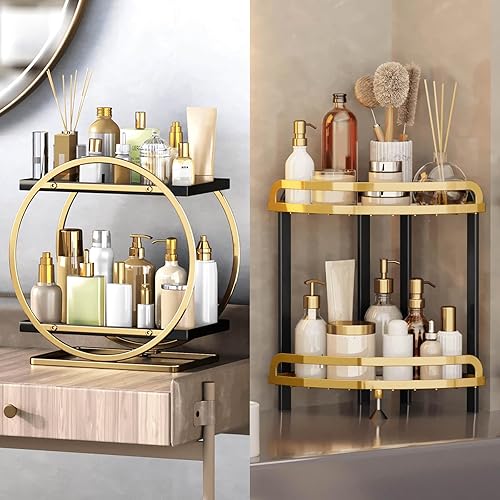 Organizador de baño de esquina y organizador de perfumes para tocador de dormitorio