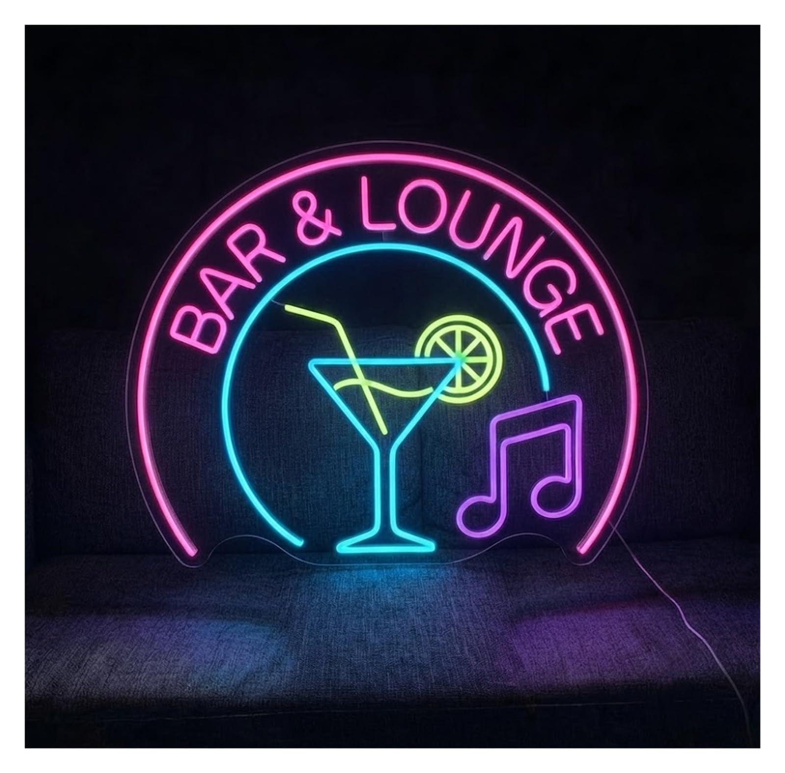 Insegna al Neon Insegna Al Neon Per Cocktail Bar E Lounge | Decorazione Da Parete Per Feste, Soggiorno, Club, Bar, Caverna Dell'uomo, 55cm