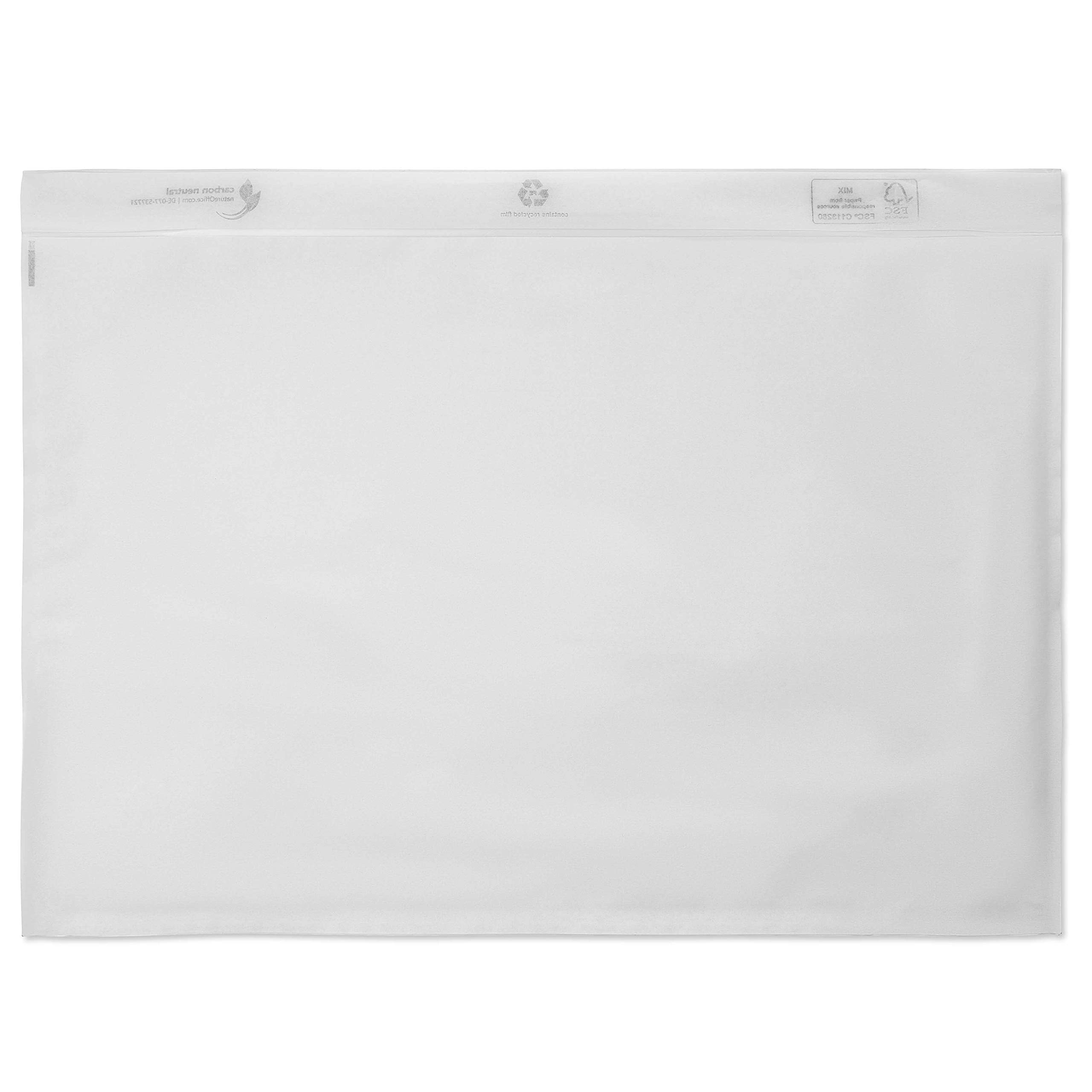 500 Lieferscheintaschen C4 selbstklebend - transparente Rechnungstaschen | Transparente Begleitpapiertaschen für DIN A4, 500 Stück, selbstklebend aus 40 µm Folie, Dokumententaschen, UNIPACK, 555201