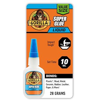 Gorilla Super Glue Value Size, FastSetting Strong Bond, ImpactTough Formula Clear, 28 Grams