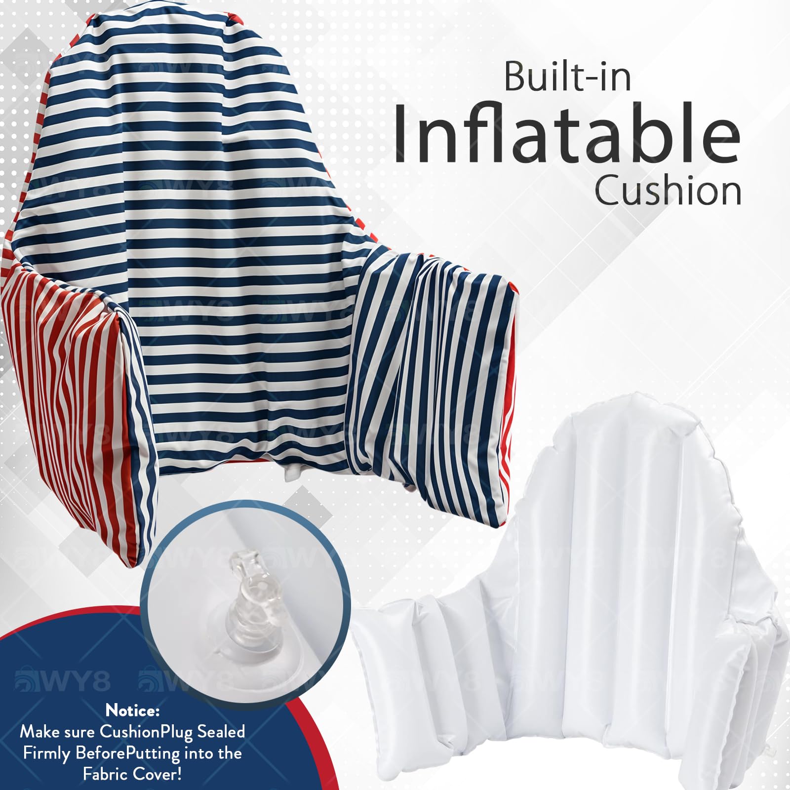 WY8 Highchair Cushion, Chair Pad for IKEA Antilop Highchair Seat Pad, Built-in Inflatable Cushion, Soft and Comfortable - Image 3