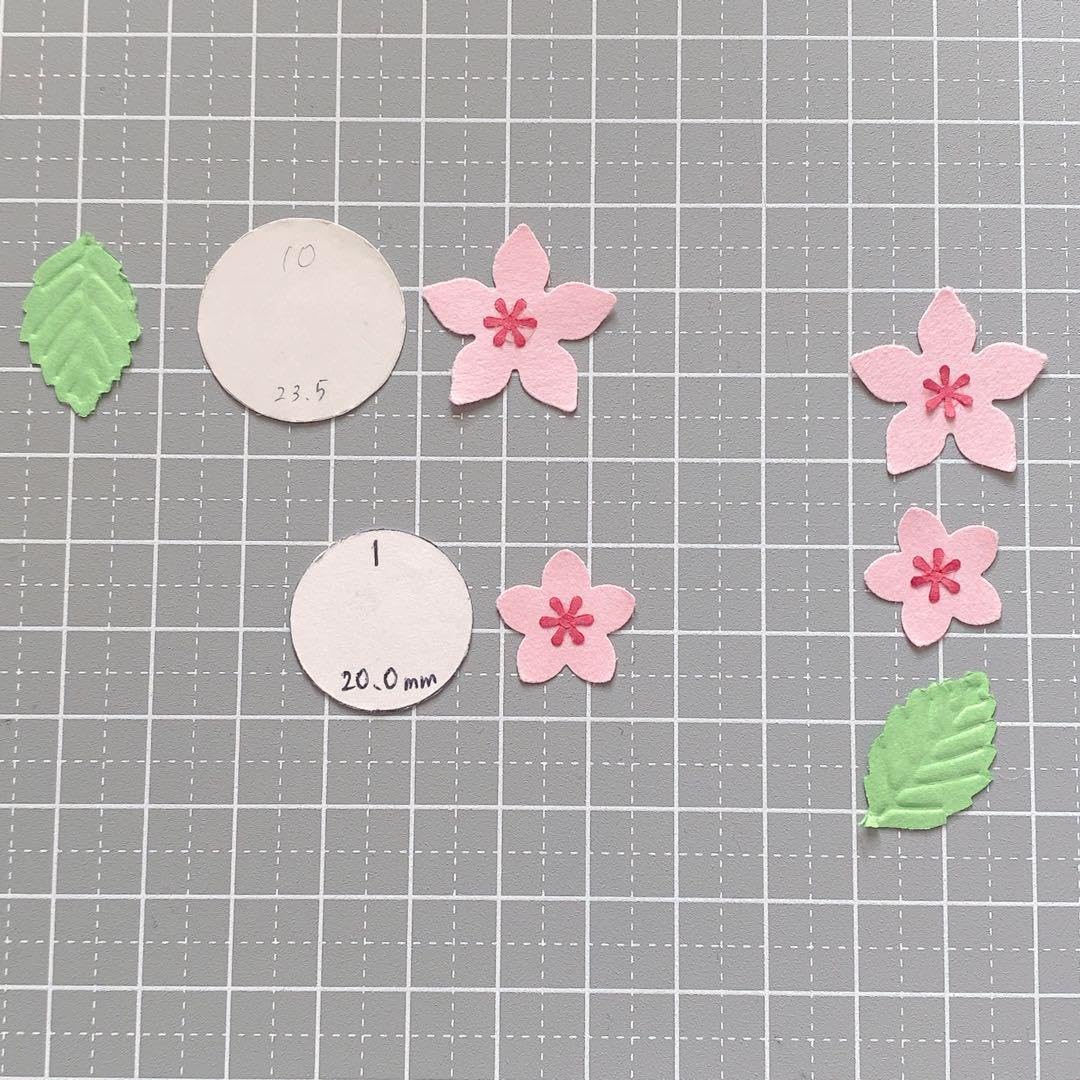 Amazon.co.jp: 25-2 クラフトパンチ 桃の花+葉っぱ 100枚 春 アルバム