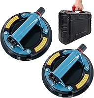 Vista 1 de Paquete de 2 ventosas de 8 pulgadas para vidrio, ventosas de vidrio de servicio pesado para levantar vidrio grande, carga máxima de 880 libras