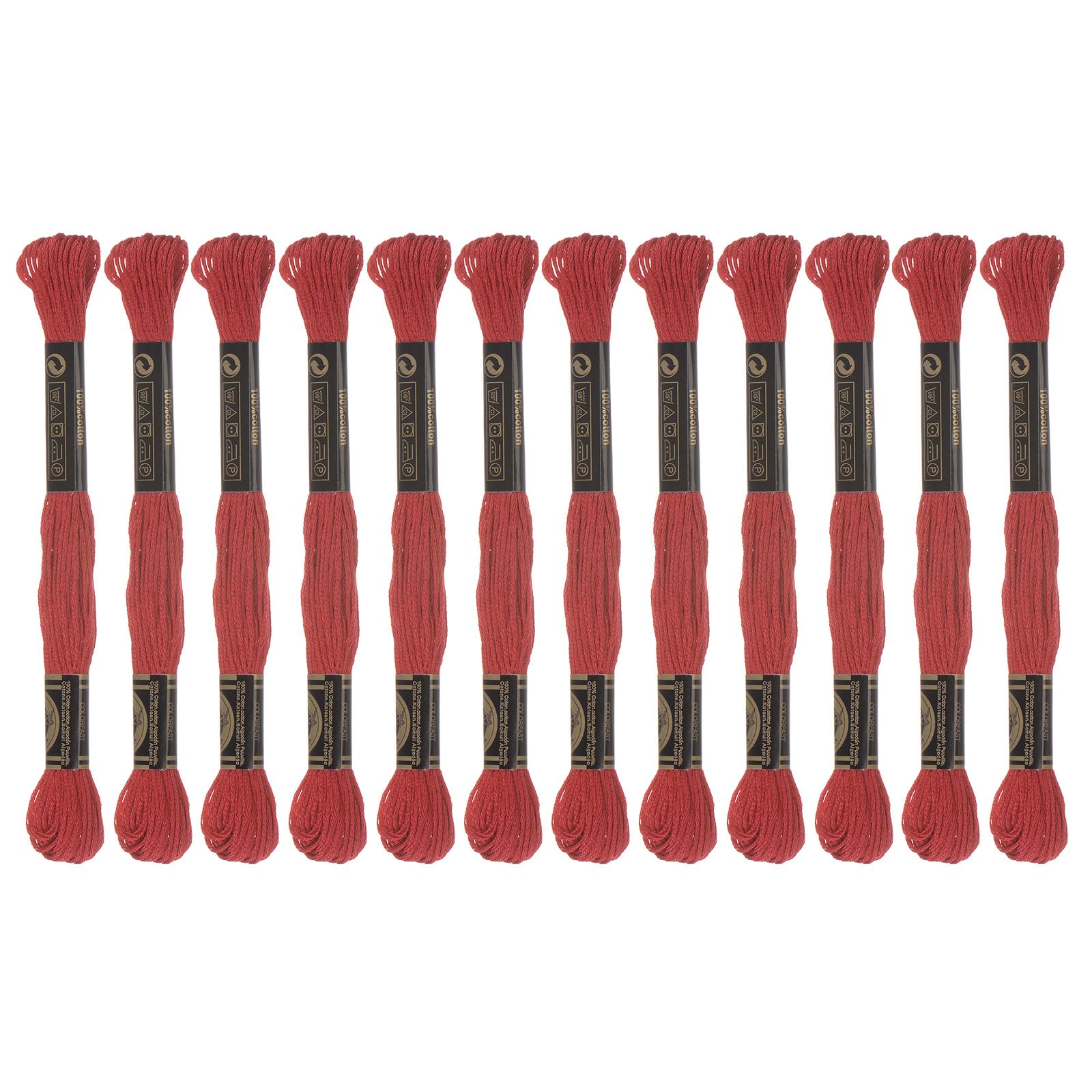 HARFINGTON 12 Skeins Embroidery Floss 8.75yds(8m) Egyptian Long-Staple Cotton Cross Stitch Thread for Sewing DIY Bracelet Yarn String and Crafts, Tomato Sauce(6022)