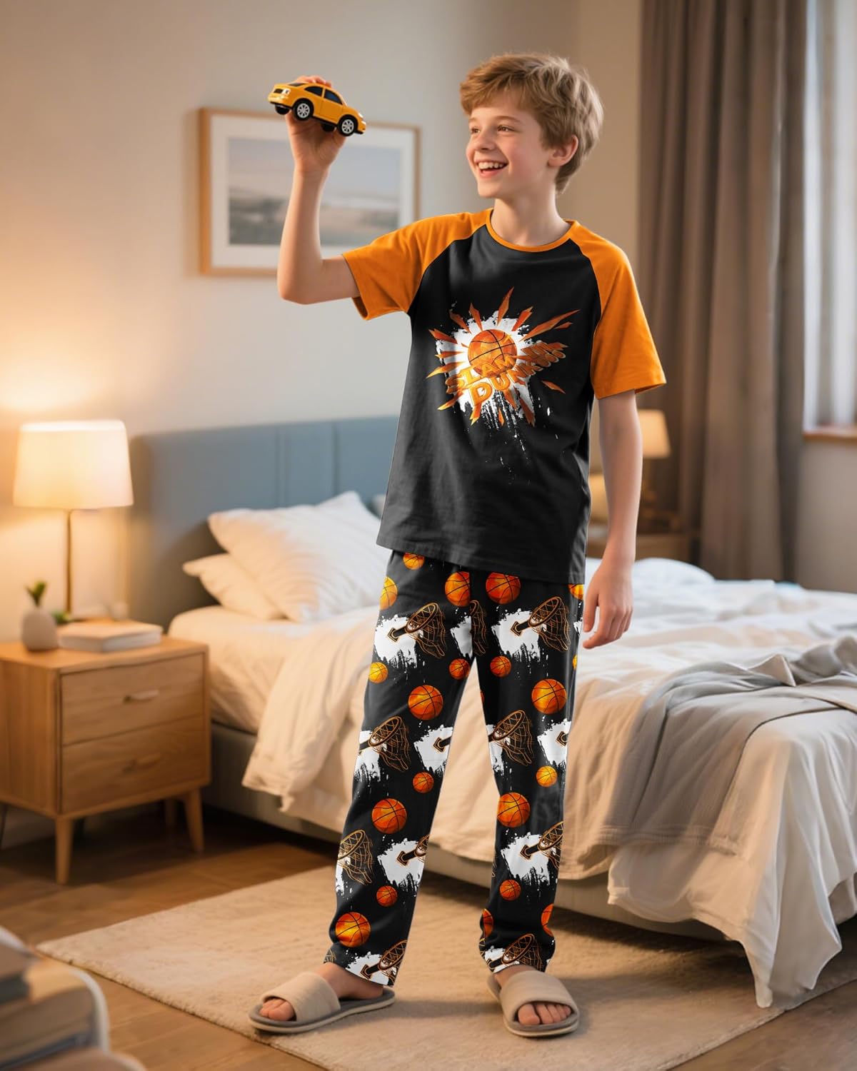 Fiodrimy Boys Pajamas Little Big Boys Short Sleeves and Pants Pajamas 2-Piece Pjs Set Kids Sleepwear Size 8-14 - Image 3