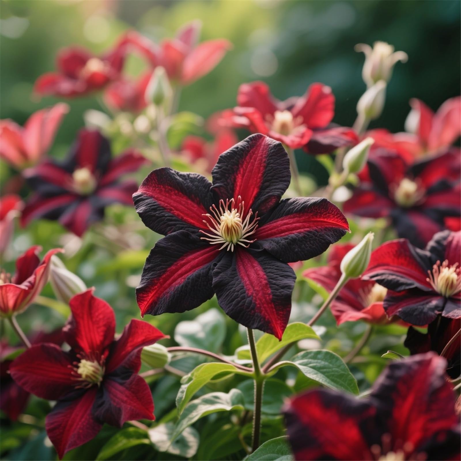 Mix Golden Jade Carving Feels Perfect Shade/Tolerant Climbing Clematis Bulb/Garden Ornamental plant-3bulbs-C — image 1