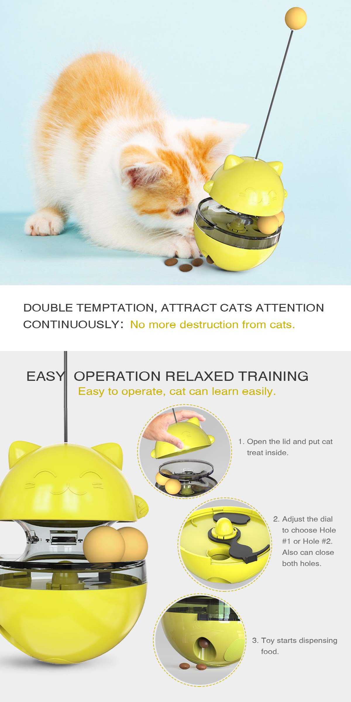 CYBERNOVA Interactive Wobble Cat Toy With a Teaser Wand - Image 4