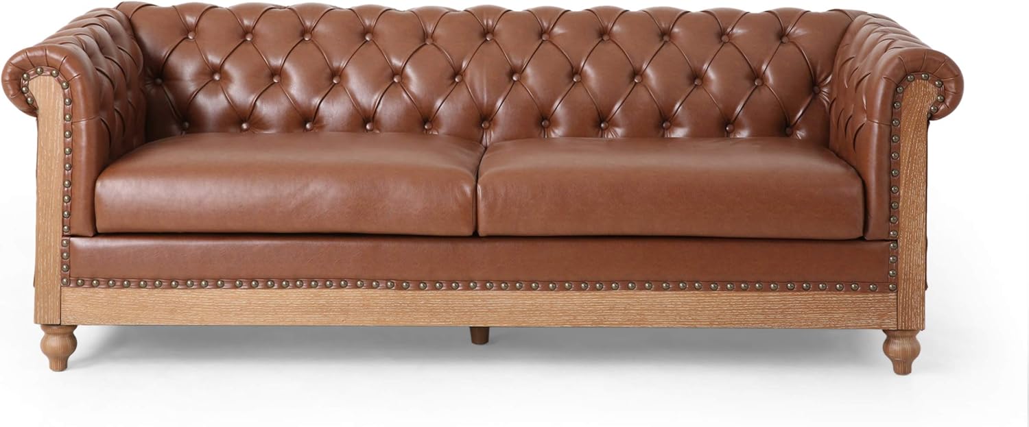 Christopher Knight Home Castalia Sofas, Cognac Brown +