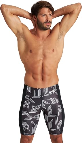 ARENA Men's Swim Jammer Puzzled Team Print MaxLife Athletic Swimwear Training Sw