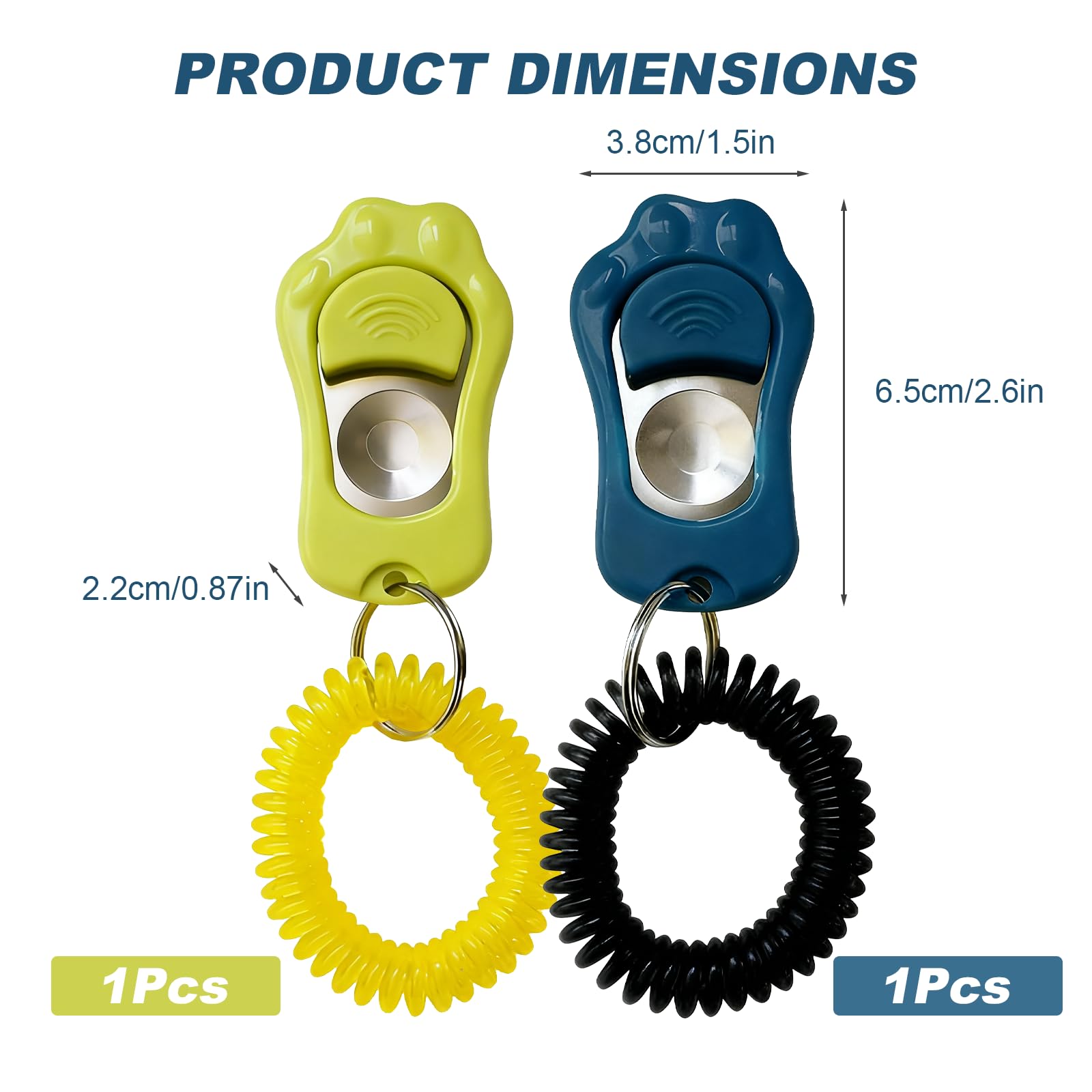 2 Pcs Sifflet Ultrason Chien, Clicker Dressage pour Chien, Clicker Training pour Animaux à Fréquence Ajustable (avec Laniette), pour Chien, Chat, Oiseau, Lapin (Vert Sauge/Gris Bleu)