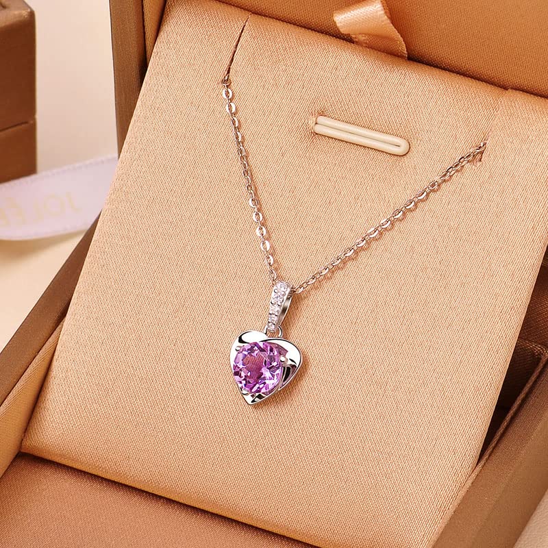 Collier Moissanite argent 925 pendentif cœur femme homme