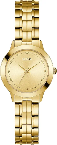 GUESS Classic Slim Gold-Tone Stainless Steel Bracelet Watch. Color: Gold-Tone (Model: U0989L2)