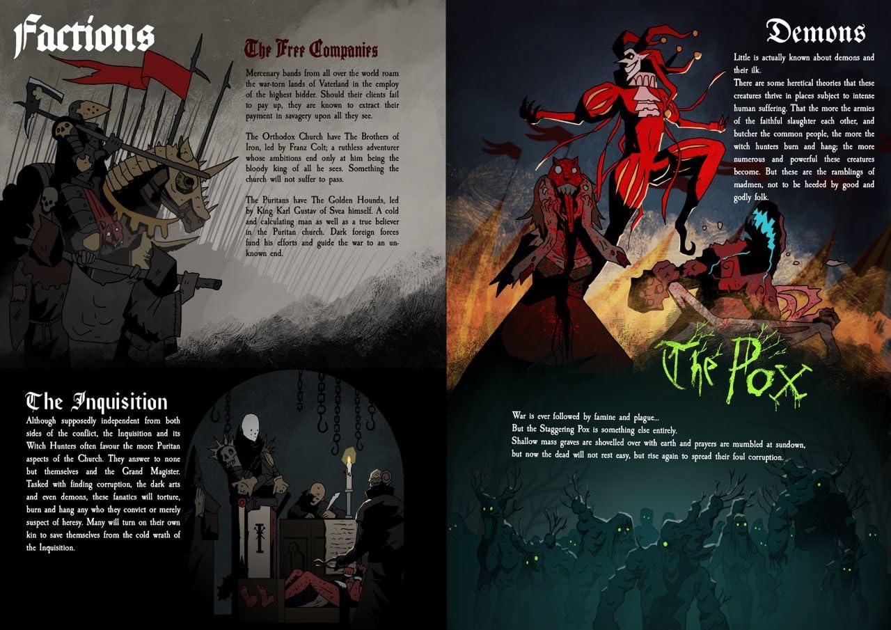 Free League Podstawowy podręcznik czarnego proszku i siarki: Grimdark Folk Horror TTRPG z Dark Magic & Chaos