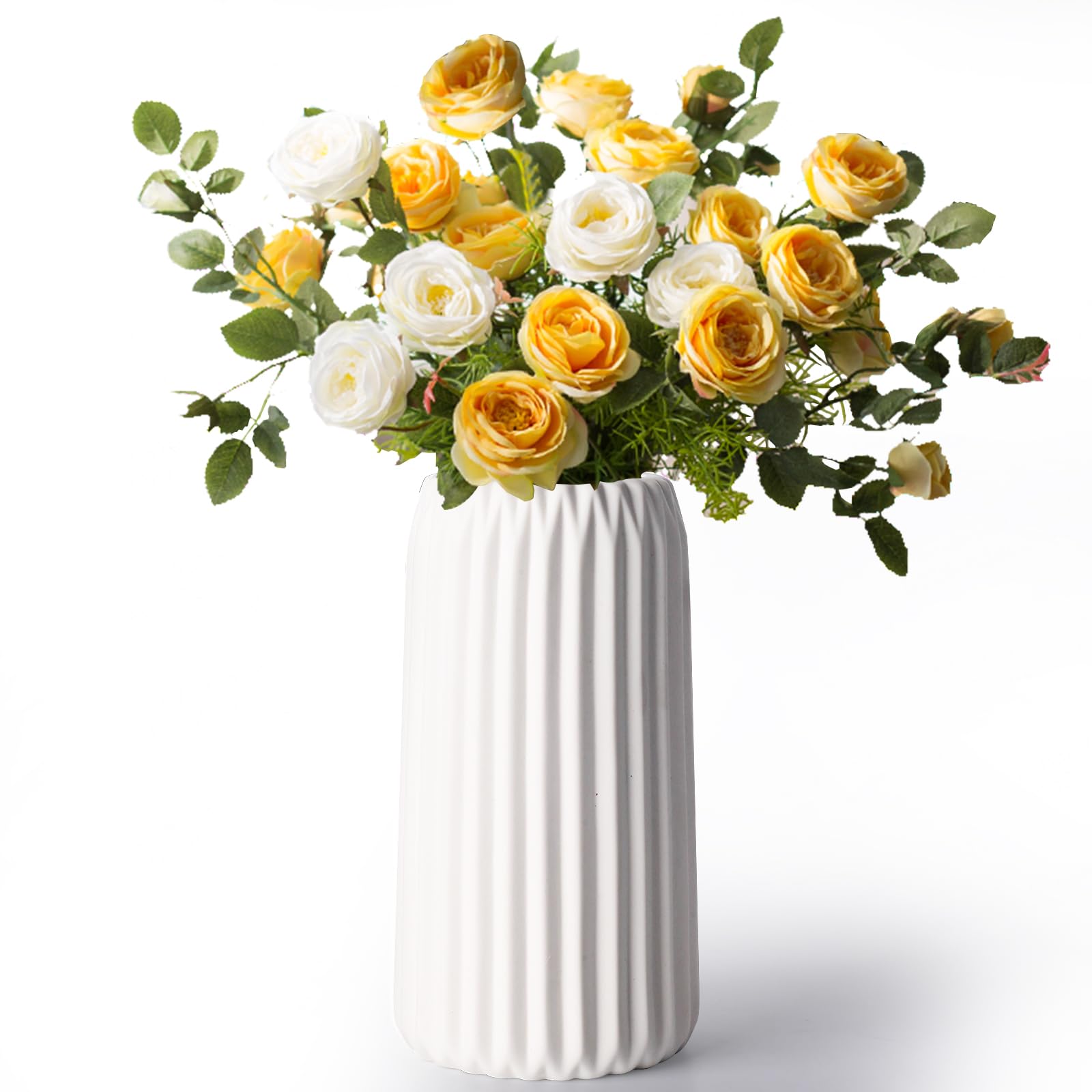 Otauoaea Blanco Jarrón de Cerámica, Florero Jarrones Decoración Moderna del Hogar, Jarrones para Flores Frescas y Secas para Sala de Estar, Boda, Mesa de Cena