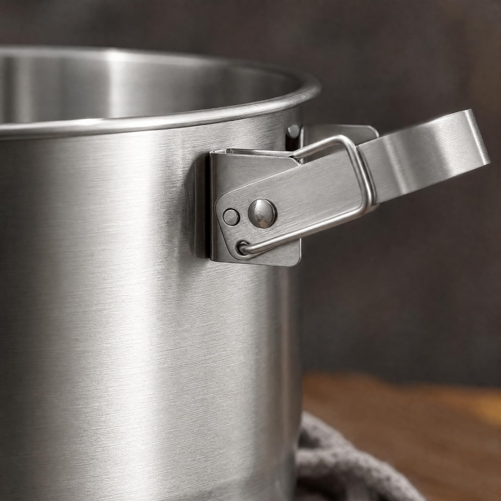 Pentola in Acciaio Inox 3 Litro Inserto per Vapore Vapore Portatile Pentola da Campeggio con Manici Pieghevoli Durevole per Campeggiatori