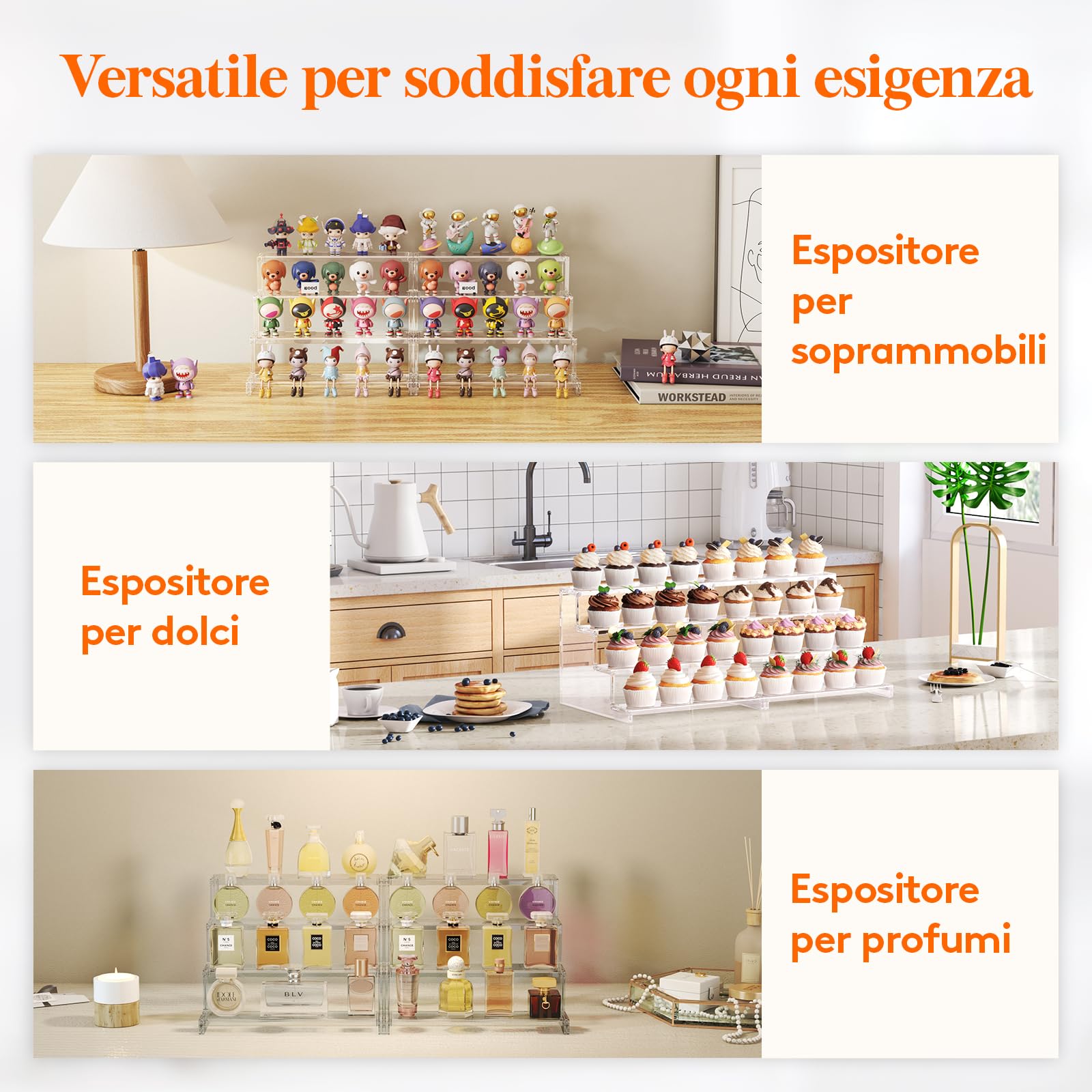 Lifewit Alzatine per Buffet a 4 Ripiani, Espositore per Dolci e Frutta in Plastica, Alzate Buffet per Cupcake per Matrimoni, Feste, Compleanni, 30 cm, 2 Confezione