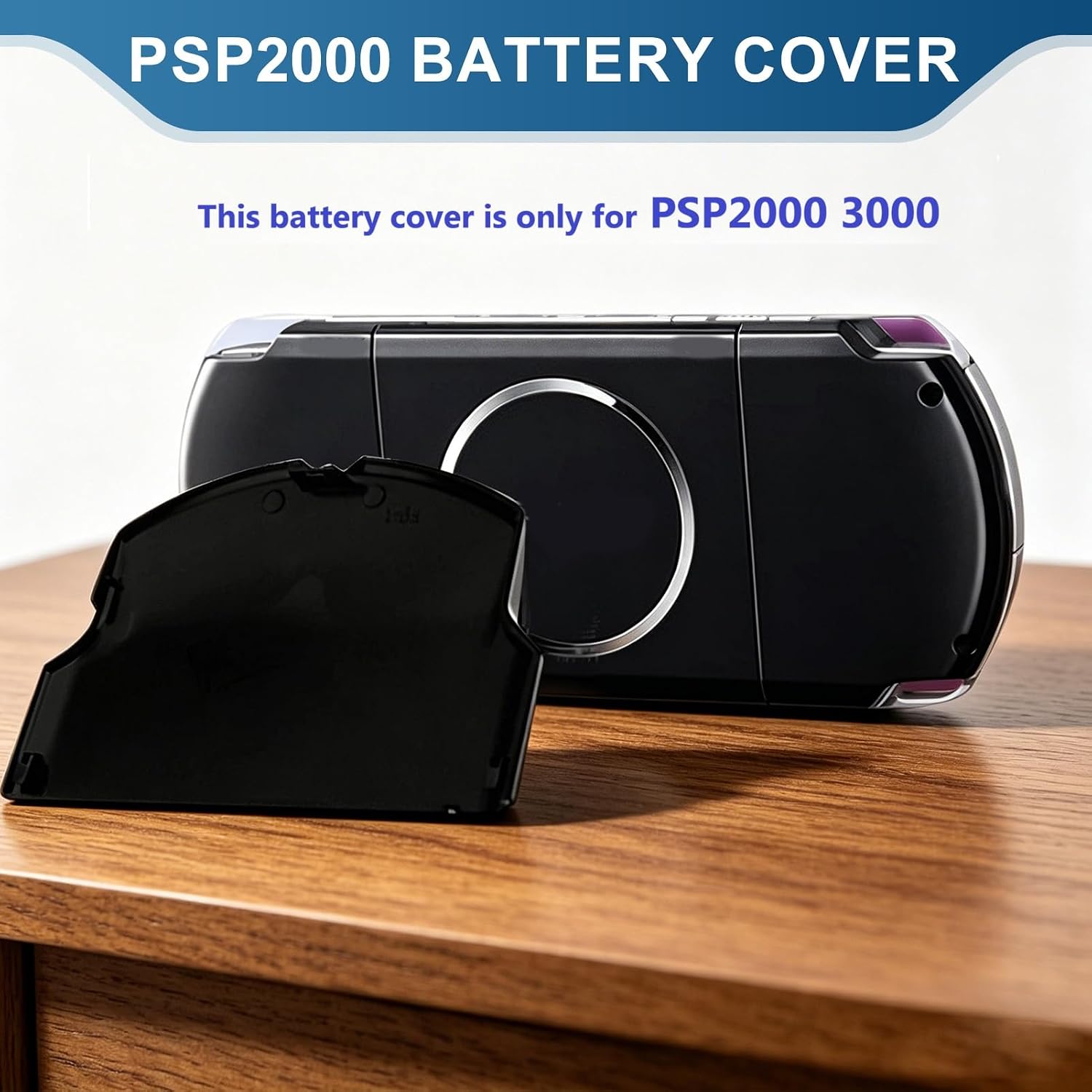 Battery Cover Compatible with PSP 3000 3001 2000 2001 Console, Replacement PSP 3000 Battery Cover Protective Back Door Case