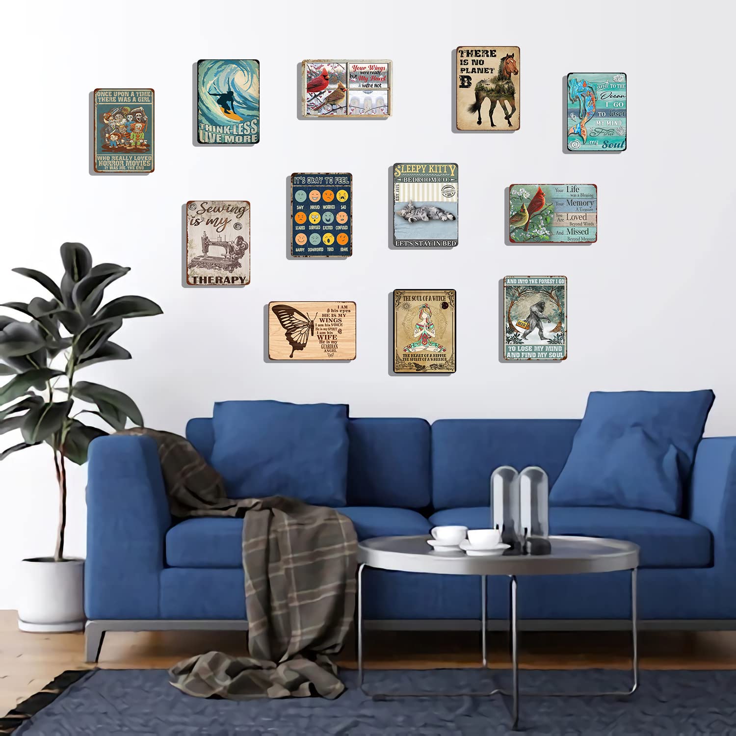 Lot De 2 Plaques Murales Céramique Vintage Houx - Déco Cottage Core Années 80